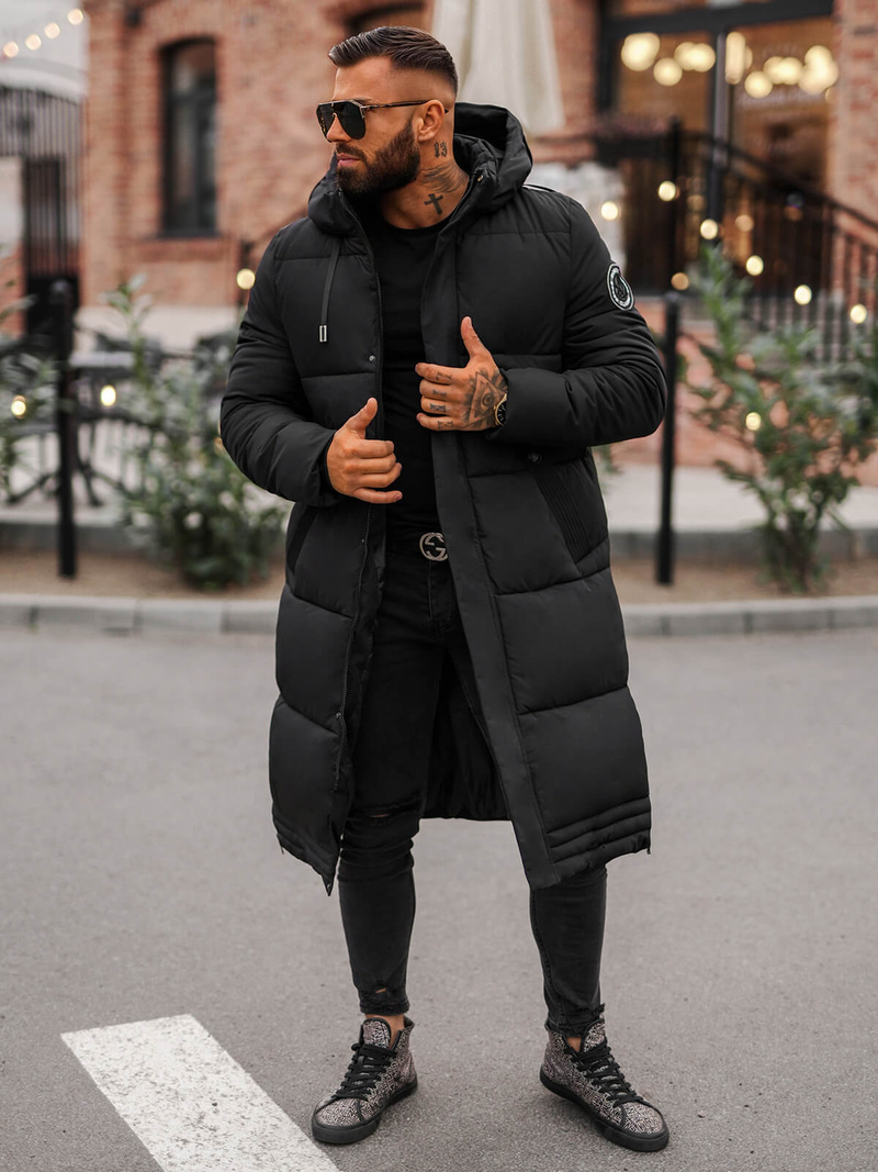 Juoda vyriška žieminė striukė OZONEE JS/19M1290/392