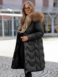 Juoda moteriška žieminė striukė OZONEE O/5M3229/392