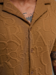 Ruda vyriški marškiniai trumpomis rankovėmis OZONEE O/B2256