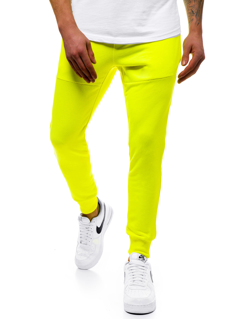 Geltonos vyriškos sportinės kelnės-NEON OZONEE G/11129