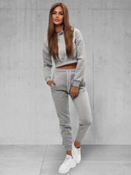 Pilkas moteriškas sportinis dviejų dalių kostiumas OZONEE JS/8C67/2Z