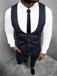 Granatinis vyriškas kostiumas - liemenė ir chino kelnės OZONEE DJ/5603