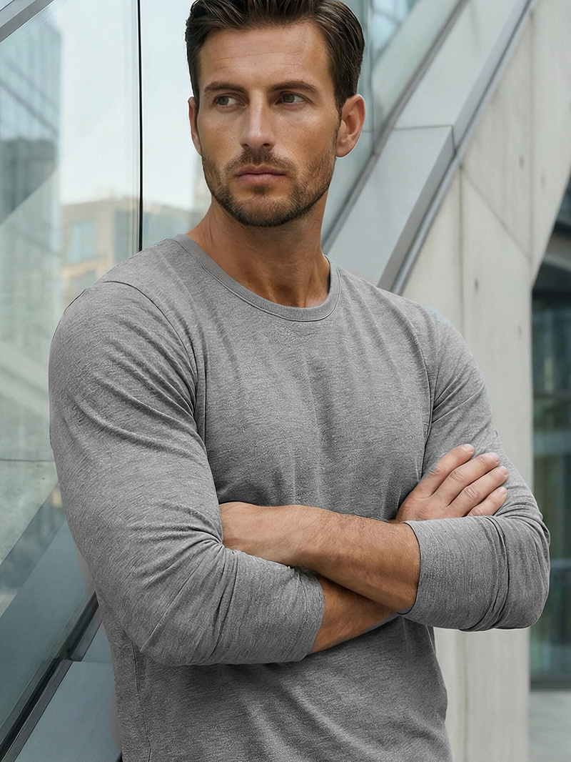 Grafitiniai vyriški marškinėliai ilgomis rankovėmis OZONEE JS/2088Z