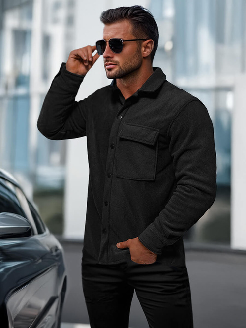 Juodi vyriški marškiniai OZONEE O/GOM23040Z