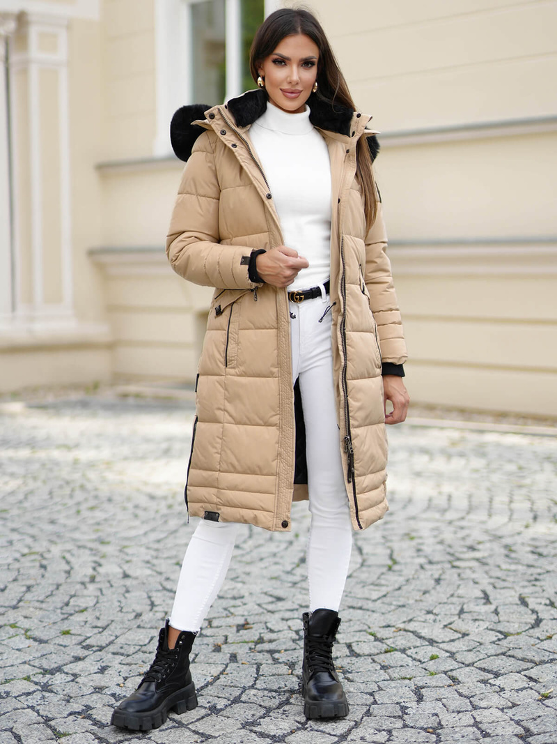 Smėlinis moteriška striukė OZONEE O/W377Z