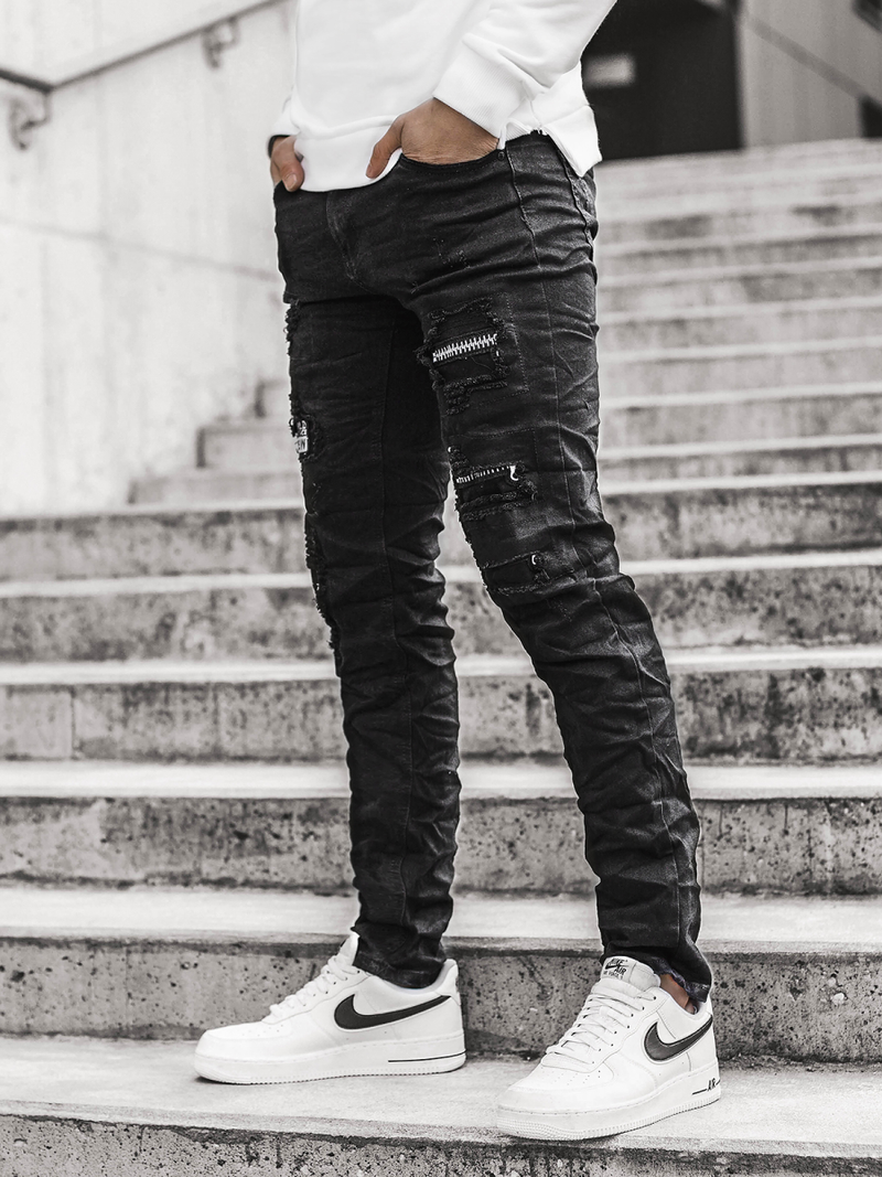 Juodos vyriškos džinso kelnės OZONEE V/19401