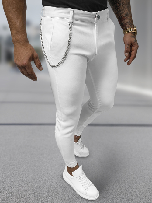 Balti vyriškos chino kelnės OZONEE DJ/3300