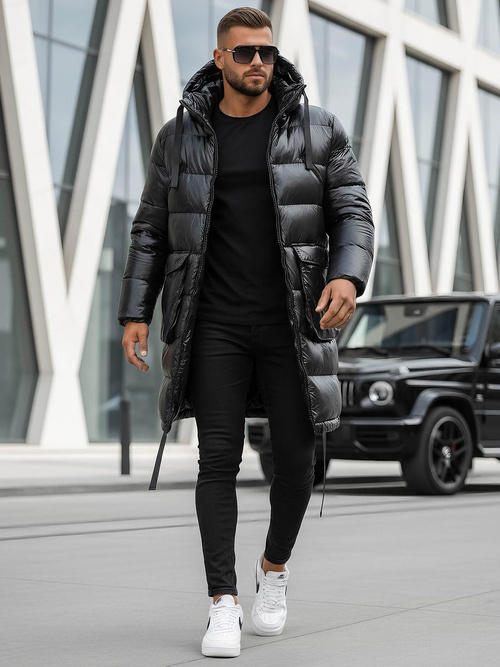 Juodas vyriška žieminė striukė OZONEE O/M3205Z