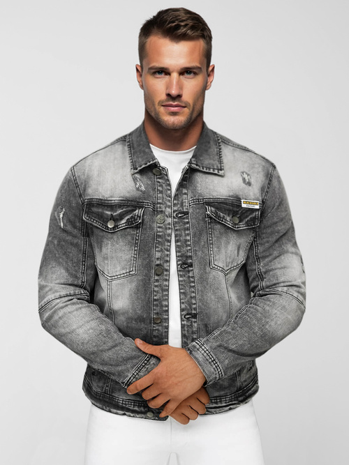 Juoda vyriška džinso striukė OZONEE NB/MJ529NZ