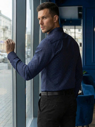 Granatinė vyriški marškiniai OZONEE V/V181Z