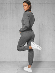 Grafitinis moteriškas sportinis dviejų dalių kostiumas OZONEE JS/8C78/5