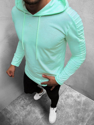 Mėtinė vyriški marškinėliai ilgomis rankovėmis su gobtuvu OZONEE MECH/2148TZ 