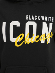 Juoda vyriškas džemperis su gobtuvu OZONEE JS/8B1736/3