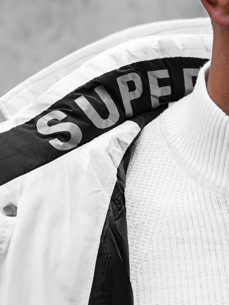 Balta vyriška žieminė striukė OZONEE N/7332