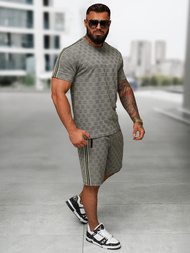 Tamsiai-pilkas vyriškas trumpas sportinio kostiumo komplektas OZONEE O/QQ1608AB