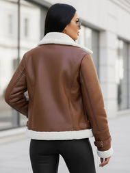 Ruda Moteriška Odinė Striukė OZONEE JS/11Z8177Z