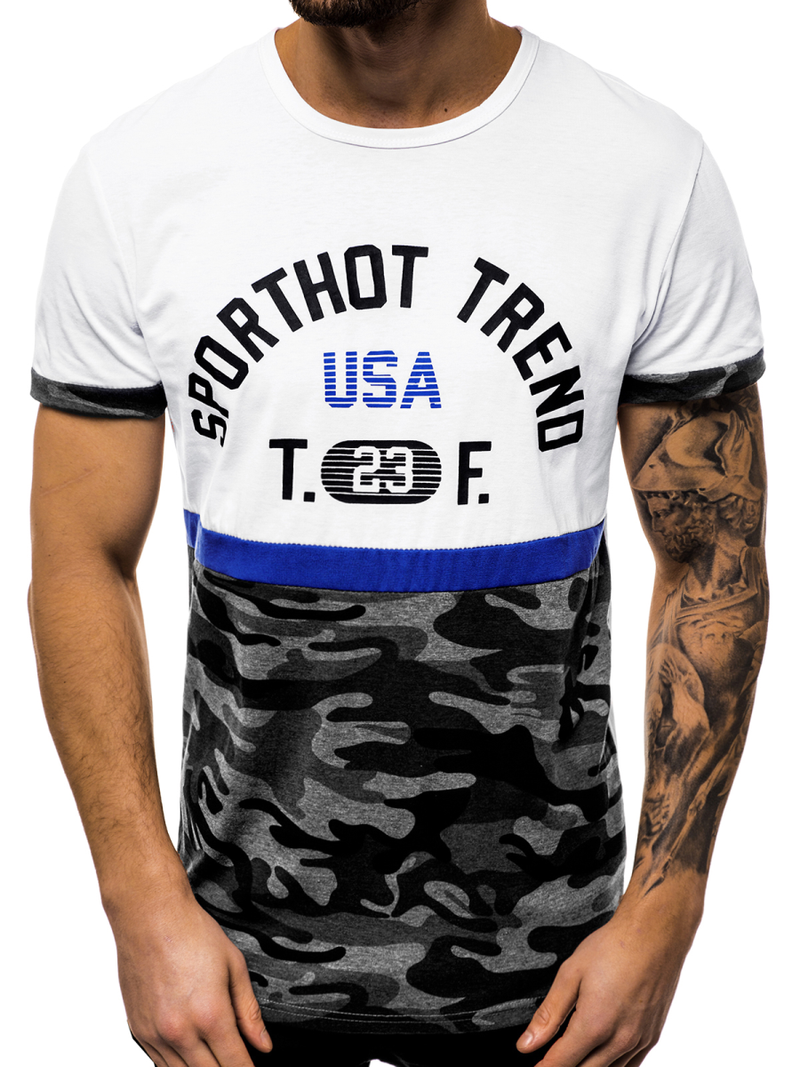 Balti vyriški marškinėliai OZONEE JS/SS10983