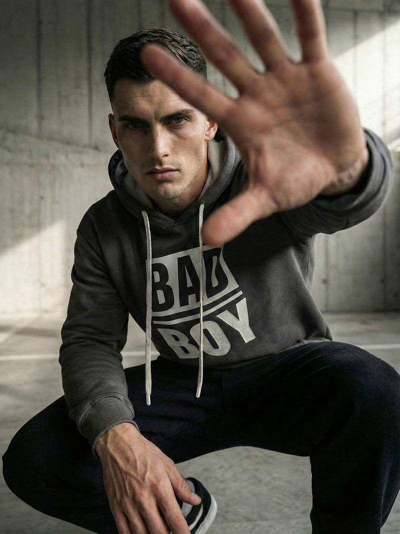 Grafitinis vyriškas džemperis su gobtuvu OZONEE JS/65B3909/5Z