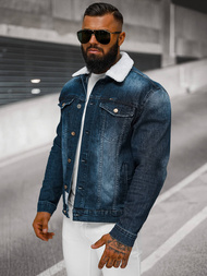 Tamsiai-mėlyna vyriška džinso šerpas striukė OZONEE NB/MJ516BSZ