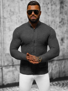 Grafitinis vyriškas megztinis OZONEE NB/MM6020/3