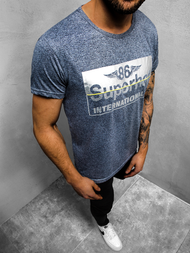 Tamsiai mėlyni vyriški marškinėliai OZONEE JS/KS2056Z