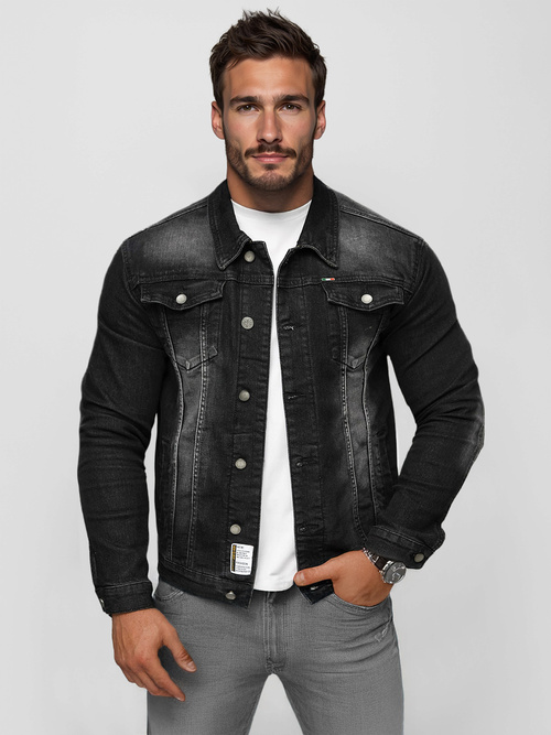 Juoda vyriška džinso striukė OZONEE NB/MJ512NZ