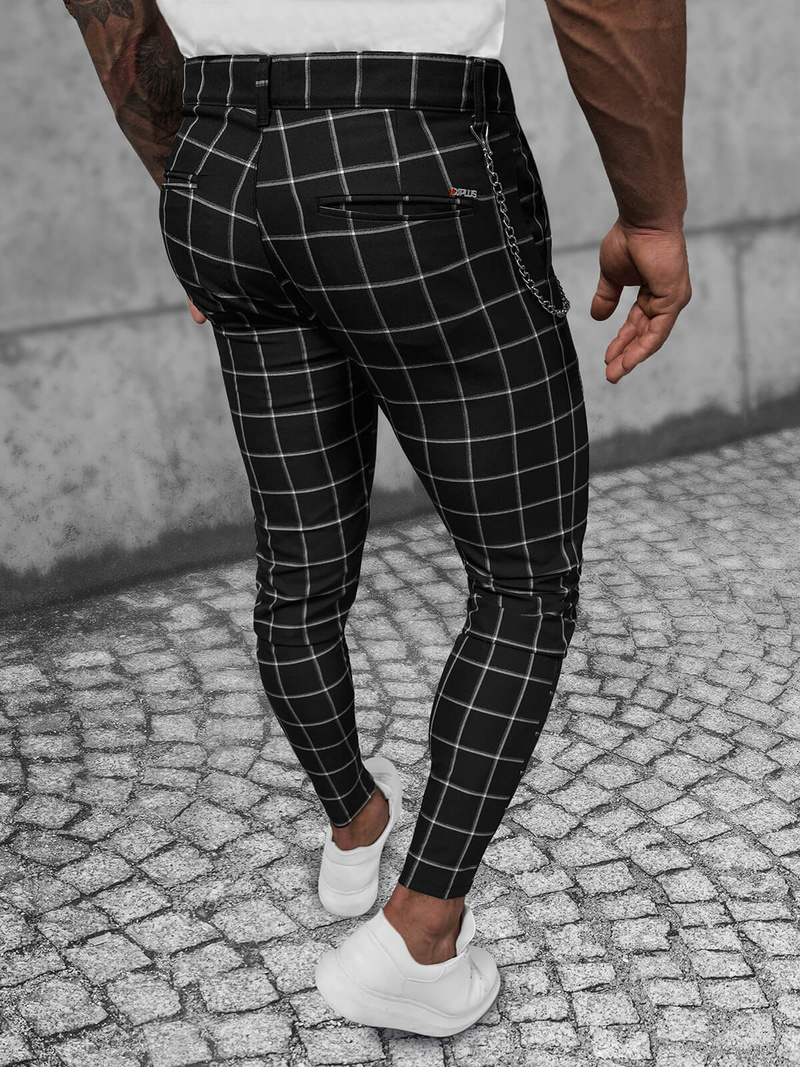 Juodi vyriškos chino kelnės OZONEE DJ/550174