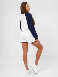 Baltai-granatinė moteriškas sportinis dviejų dalių kostiumas OZONEE JS/M58631AB