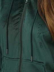 Tamsiai-žalia moteriškas veliūrinis sportinis kostiumas OZONEE JS/8C1176/9Z