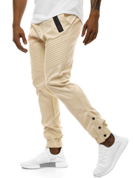 Smėlinės vyriškos chino jogger stiliaus kelnės OZONEE A/0952