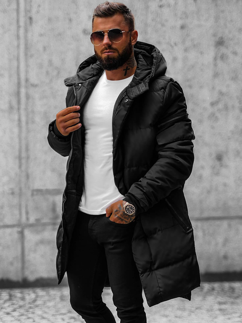 Juodi vyriška žieminė striukė OZONEE O/M799