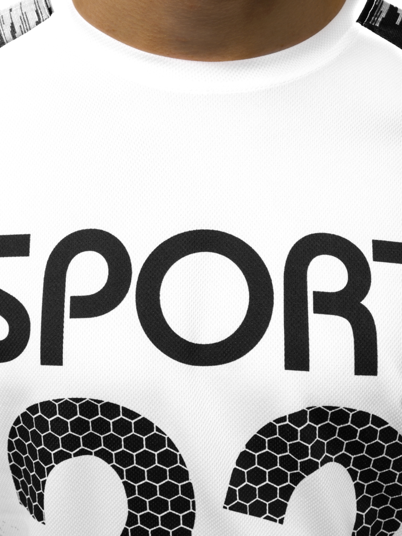 Baltai-Juodi vyriški marškinėliai OZONEE JS/KS2068Z