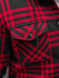 Juodai-raudona vyriški marškiniai OZONEE O/3A91/4