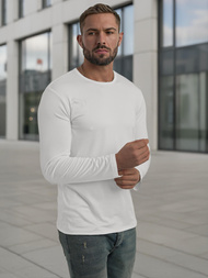 Balti vyriški marškinėliai ilgomis rankovėmis OZONEE JS/DB71/2