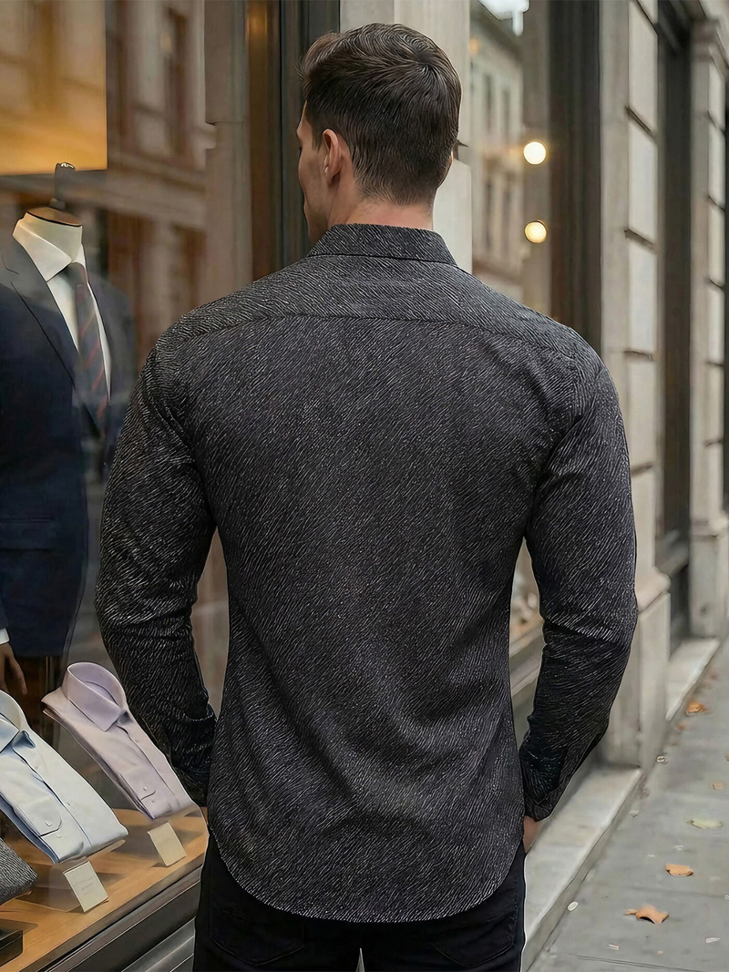 Juodi vyriški marškiniai OZONEE V/V184Z