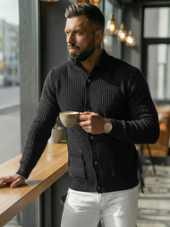 Juodas vyriškas megztinis OZONEE NB/MM6020/4Z