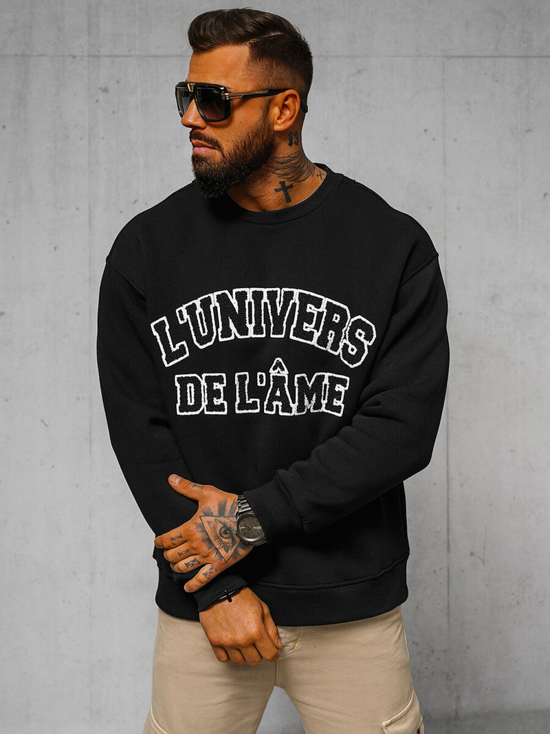 Juodas džemperis OZONEE O/SWE23055