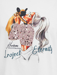 Balti moteriški marškinėliai OZONEE JS/95T2575/1