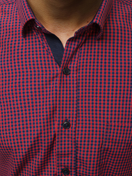 Raudoni Vyriški marškiniai OZONEE B/K60