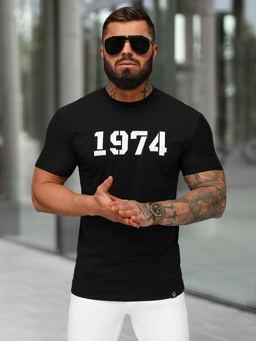 Juodi vyriški marškinėliai OZONEE NB/MT3130