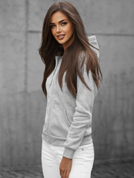 Pilkas moteriškas džemperis su užtrauktuku OZONEE JS/W03Z