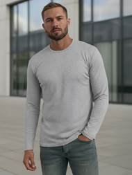 Pilkas vyriški marškinėliai ilgomis rankovėmis OZONEE JS/DB71/3