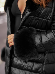 Juodi moteriška paltas OZONEE JS/5M3160/392Z