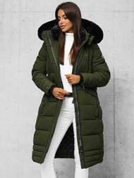 Rusvai žalsva moteriška striukė OZONEE O/W377