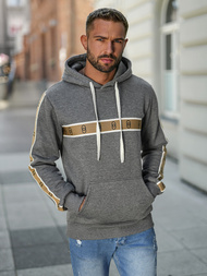 Grafitinis vyriškas džemperis su gobtuvu OZONEE JS/8B1729/5