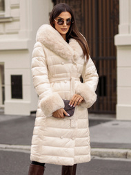 Smėlinis moteriška paltas OZONEE JS/5M3160/254/BZ