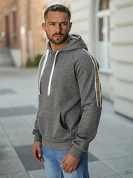 Grafitinis vyriškas džemperis su gobtuvu OZONEE JS/8B1730/5