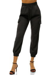 Juodos moteriškos jogger kelnės OZONEE O/HM003