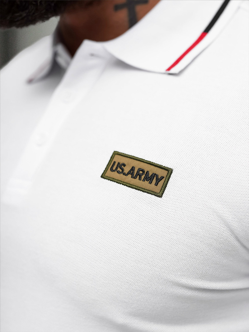 Balta vyriški polo marškinėliai OZONEE NB/MT3144