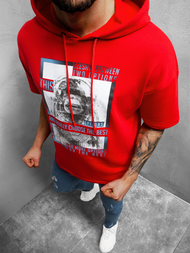 Raudona vyriškas džemperis su gobtuvu OZONEE B/20402010Z